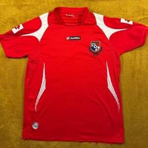 Lotto Panama Soccer Jersey Red White Mens Size S International Football